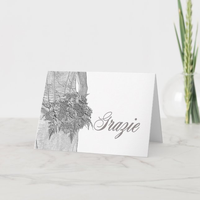 Grazie La Sposa di Sabbia Wedding Thank You Card (Front)