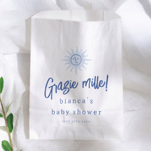 Grazie Mille! Mediterranean  Blue Boy Baby Shower Favour Bags