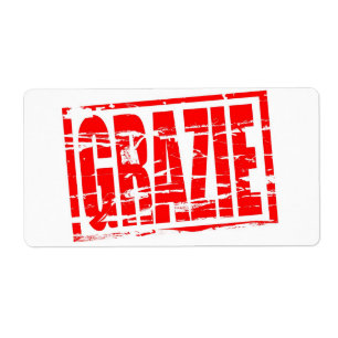 Grazie red rubber stamp effect