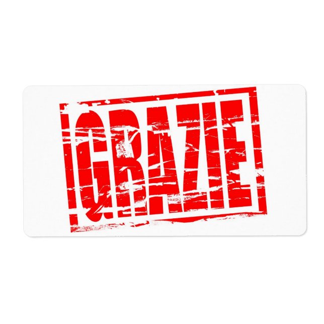 Grazie red rubber stamp effect (Front)