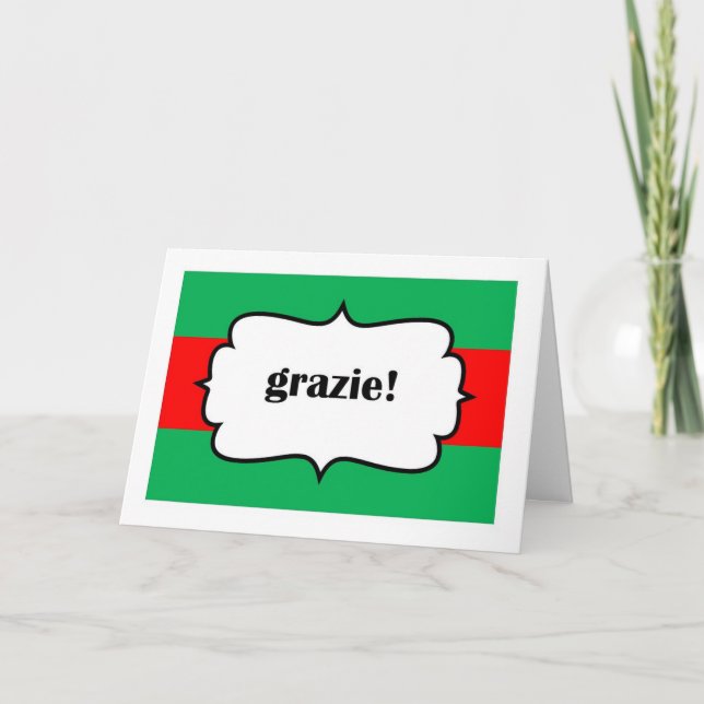 Grazie Thank You in Italiano card (Front)
