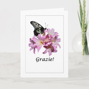 Grazie - Thank you Italian Flower Card