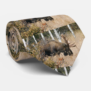 Grazing Bull Moose Tie