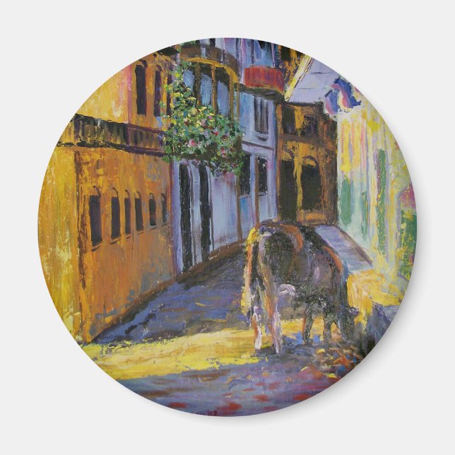 Grazing Cow Magnet (Front)