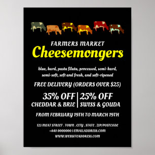 Grazing Cows, Cheesemonger Advertising Poster