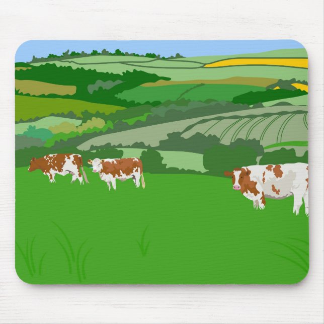 Grazing Cows Mouse Mat (Front)