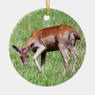 Grazing Deer Ceramic Tree Decoration