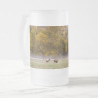 Grazing Elk Couple Frosted Beer Mug