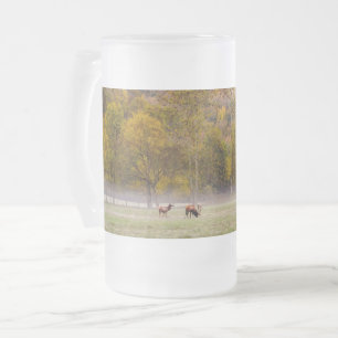 Grazing Elk Couple Frosted Beer Mug