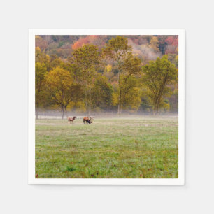 Grazing Elk Couple Paper Napkin