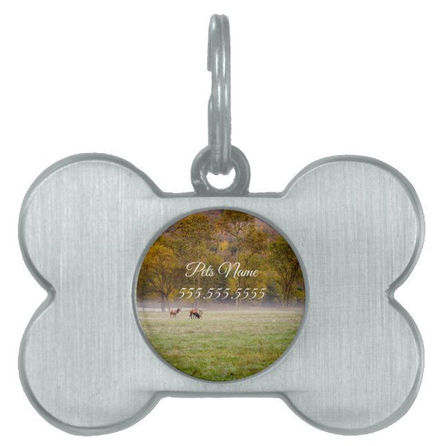 Grazing Elk Couple Pet Tag (Front)