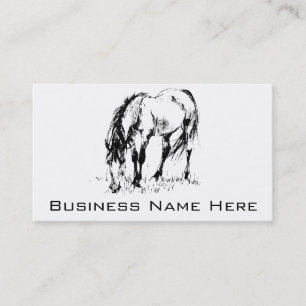 Grazing Horse Illustration Business Card