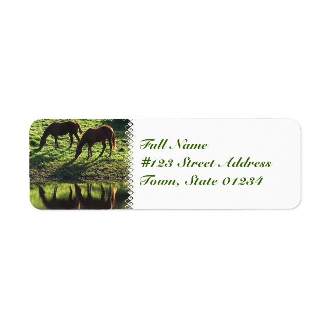 Grazing Horse Pair Mailing Label (Front)
