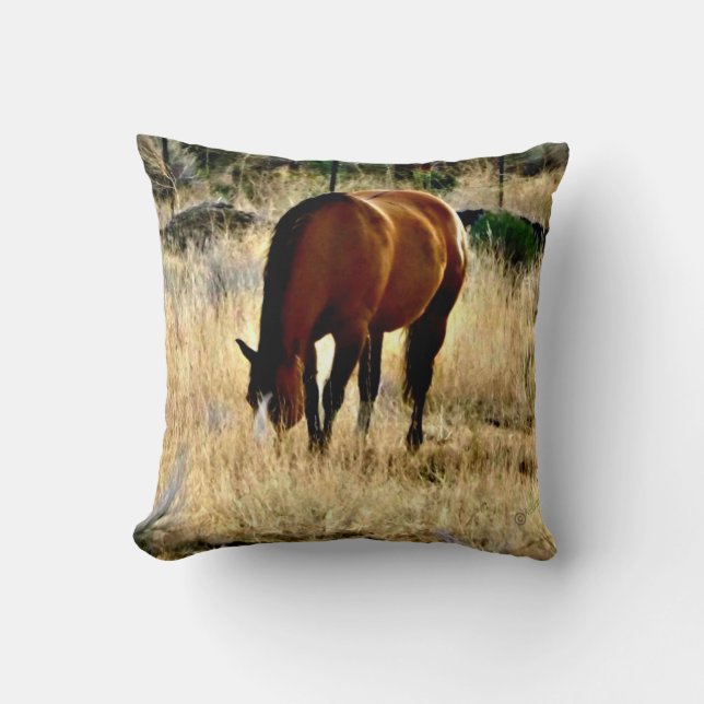 Grazing Horse Pillow (Front)