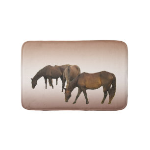 Grazing Horses Animal Bath Mats