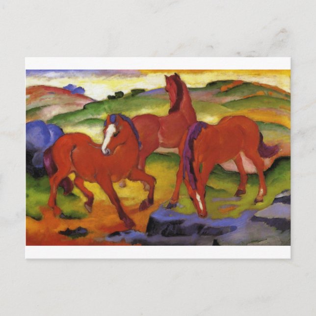 Grazing Horses IV (The Red Horses) by Franz Marc Postcard (Front)