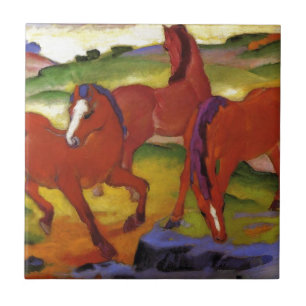 Grazing Horses IV (The Red Horses) by Franz Marc Tile