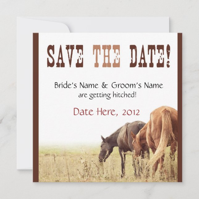 Grazing Horses - Wedding Invite (Front)