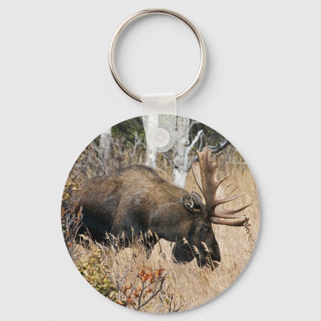 Grazing Moose Key Ring (Front)