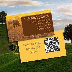 Grazing Sheep QR code Knitting Business Cards