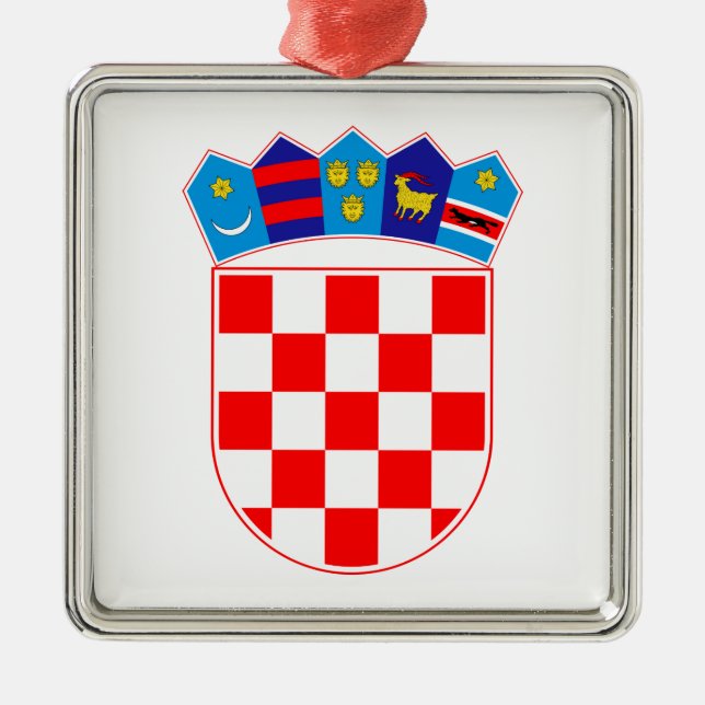 Grb Hrvatske, Croatian coat of arms Metal Tree Decoration (Front)