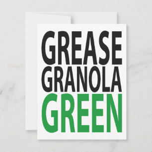 grease, granola, GREEN! Invitation