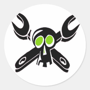 Grease Monkey Boy Classic Round Sticker