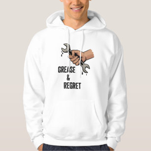 Grease & Regret   Blue Collar Burnout Hoodie