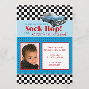 Greaser 50's StyleBirthday Photo Invitation