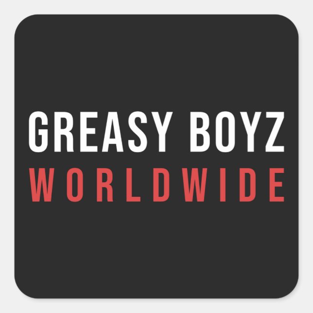 Greasy Boyz Worldwide Bar Logo Square Sticker (Front)