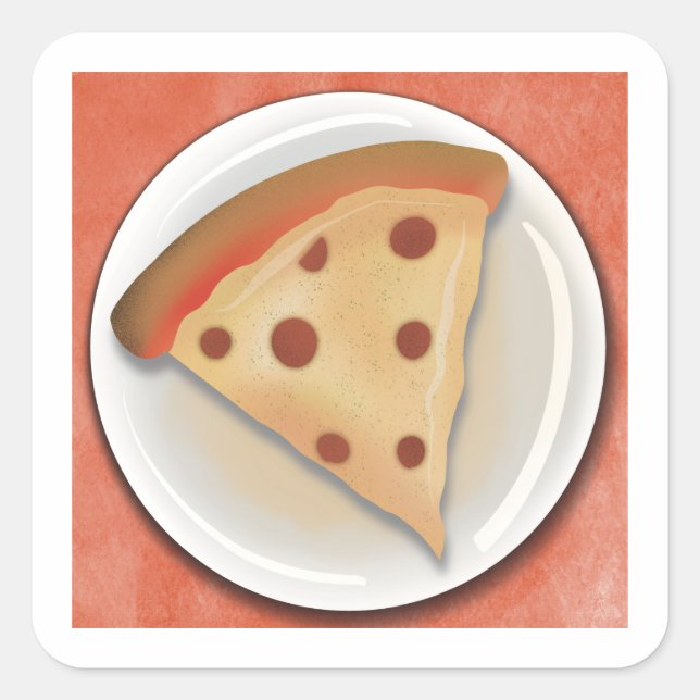 Greasy slice square sticker (Front)