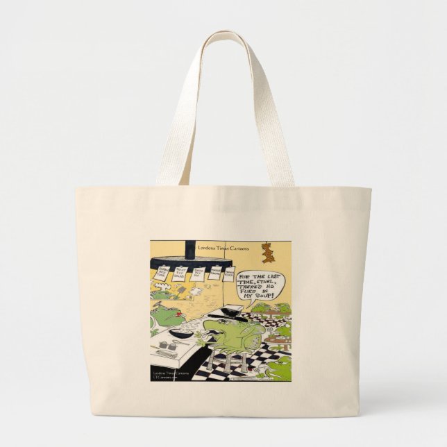 Greasy Spoon For Frogs Funny Gifts & Cards Large Tote Bag (Front)