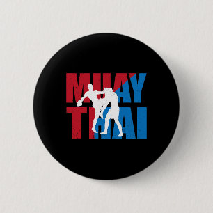 Great 2 Muay Thai Fighter Design Kickboxer Mma Tra 6 Cm Round Badge