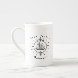 Great Abaco Bahamas Nautical Sailing Compass sail Bone China Mug