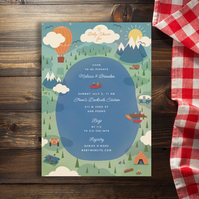 Great Adventure Outdoors Camping Baby Shower Invitation (Creator Uploaded)