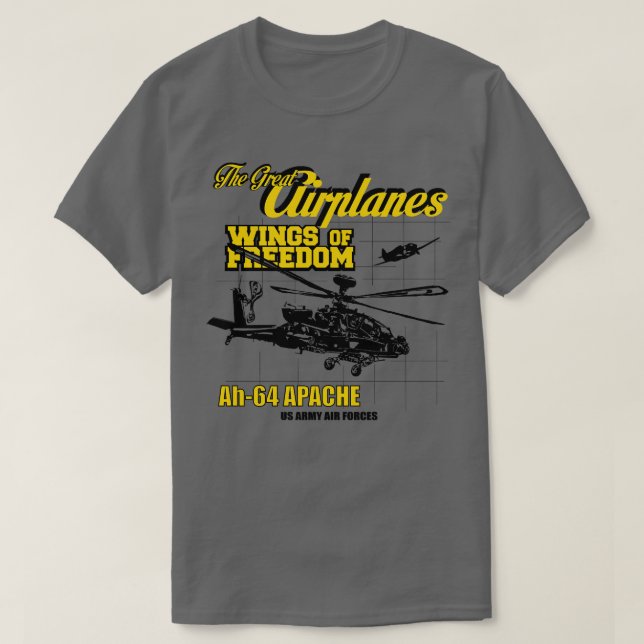 Great Aeroplanes AH64 APACHE T-Shirt (Design Front)