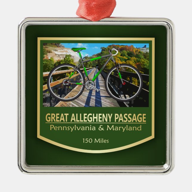 Great Allegheny Passage (bike2) Metal Tree Decoration (Front)