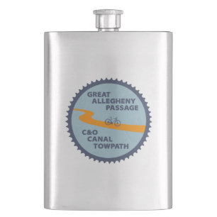 Great Allegheny Passage C&O Canal Chain Ring Hip Flask