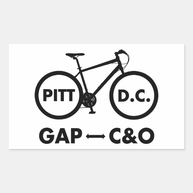 Great Allegheny Passage C&O Canal Towpath Bike Rectangular Sticker (Front)