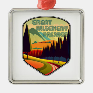 Great Allegheny Passage Colours Metal Tree Decoration