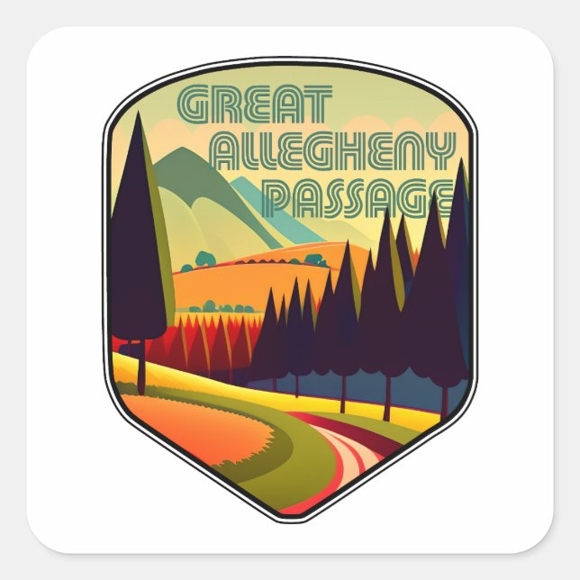 Great Allegheny Passage Colours Square Sticker (Front)