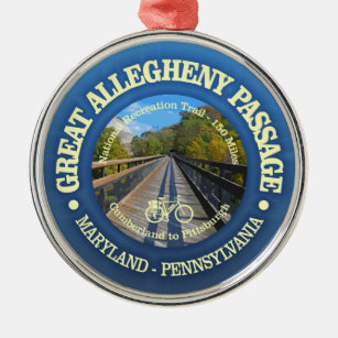 Great Allegheny Passage (cycling c) Metal Tree Decoration