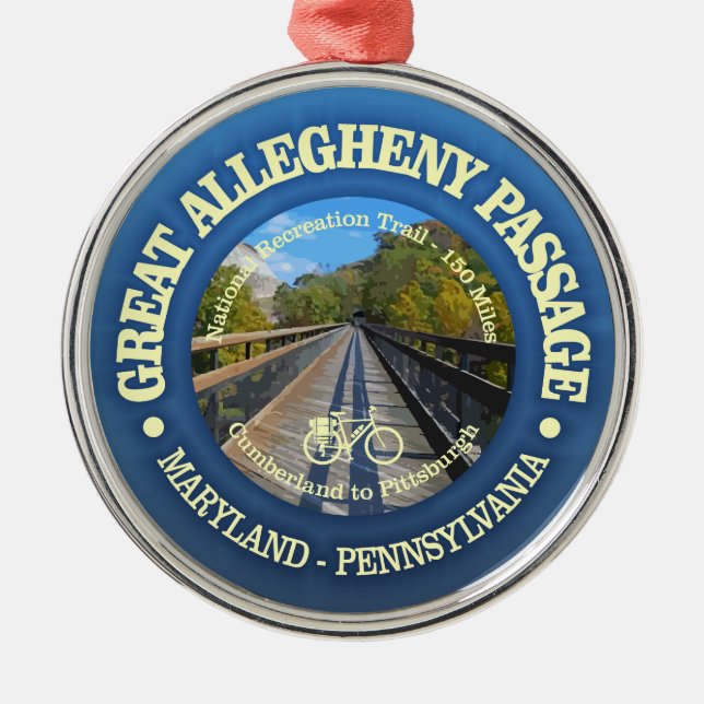 Great Allegheny Passage (cycling c) Metal Tree Decoration (Front)