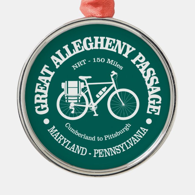 Great Allegheny Passage (cycling) Metal Tree Decoration (Front)