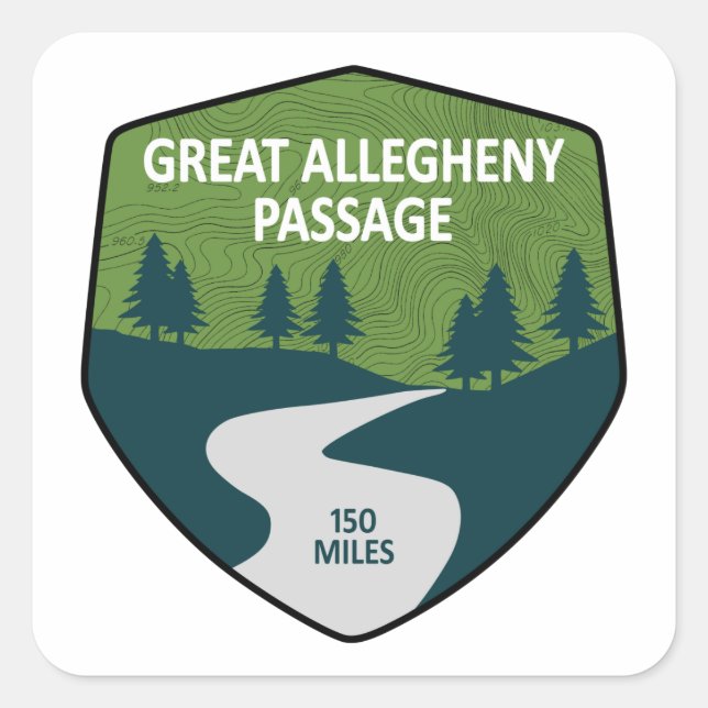Great Allegheny Passage Square Sticker (Front)