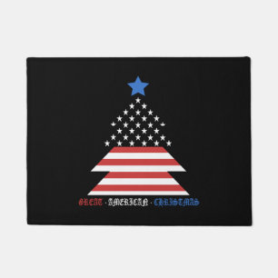 Great American Christmas Patriotic Christmas Tree Doormat