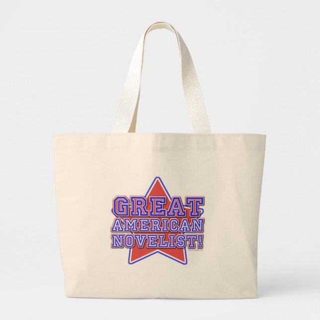 Great American Novelist Star Design Large Tote Bag (Front)