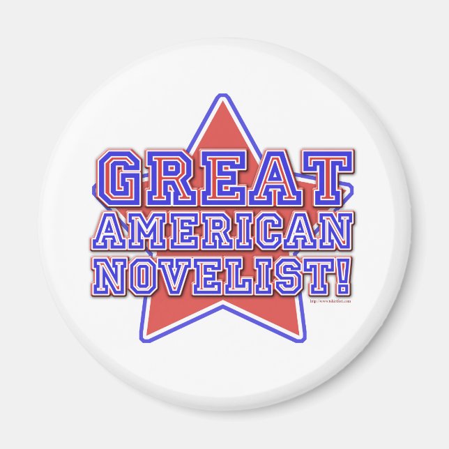Great American Novelist Writer Star Design Magnet (Front)