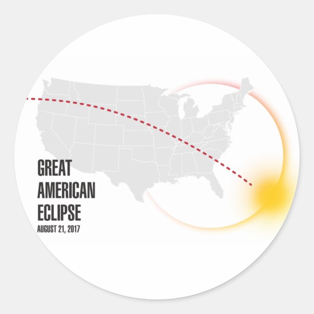 Great American Solar Eclipse 2017 Classic Round Sticker (Front)