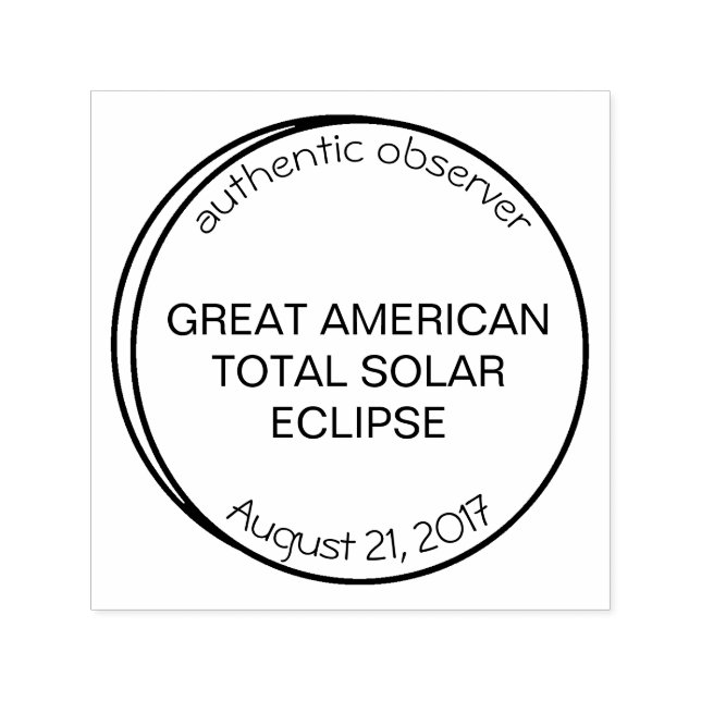 Great American Solar Eclipse Authentic Observer Self-inking Stamp (Design)